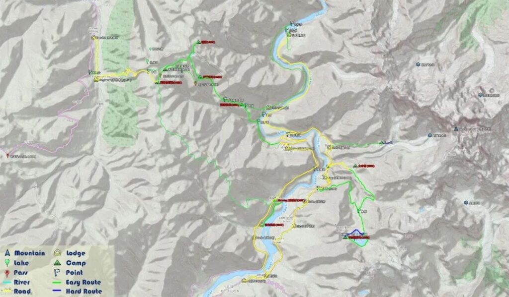 Namcha Barwa Trekking Route Map↑